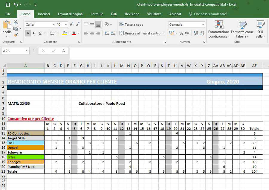 Modelli di calendario settimanale gratuiti su Office.com